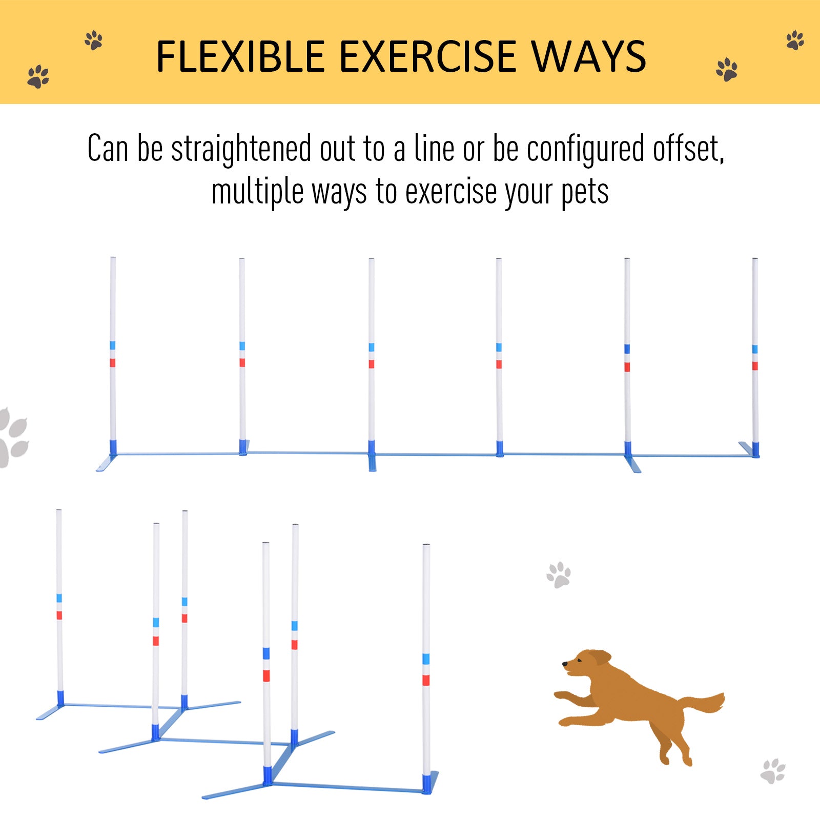 Premium Dog Agility Training Kit with Weave Poles Set