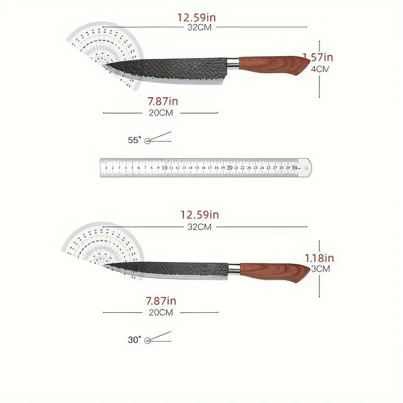 6PCS Kitchen Knife Set Stainless Steel Chef Knives Gift Case