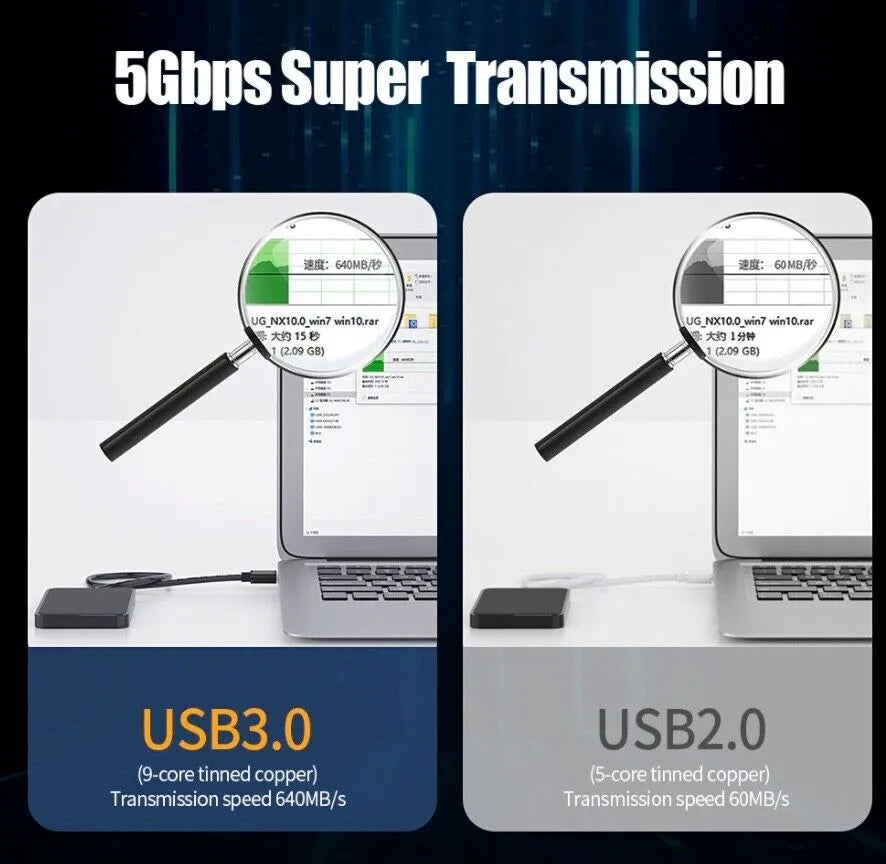USB 3.0 A Male To A Male Cable Data Transfer Super Speed Power Charger Metal 6FT