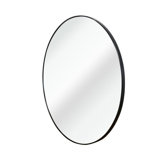 Elegant 16 Inch Black Round Bathroom Mirror Modern Wall Decor