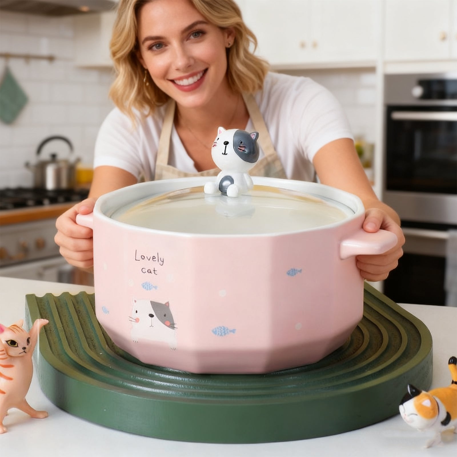 Cartoon Cat Noodles Bowl 850ML for Soup and Ramen