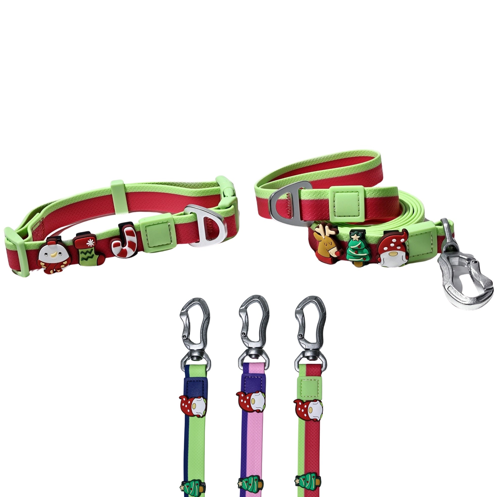 Dual-Color Embossed Pet Leash Set for Stylish Daily Walks