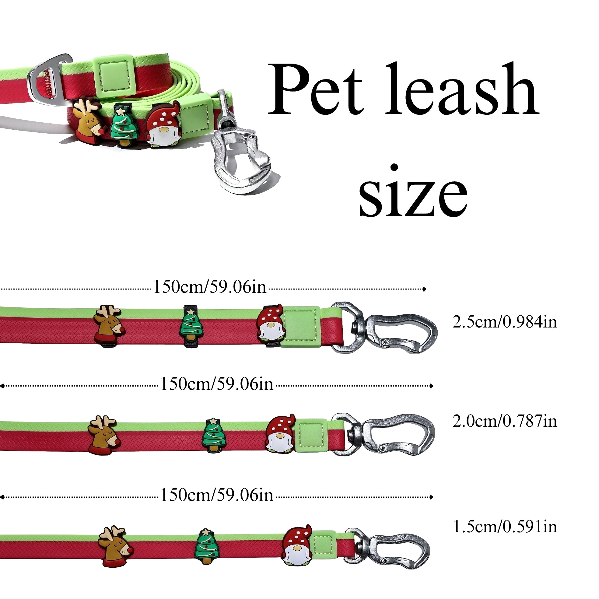 Dual-Color Embossed Pet Leash Set for Stylish Daily Walks