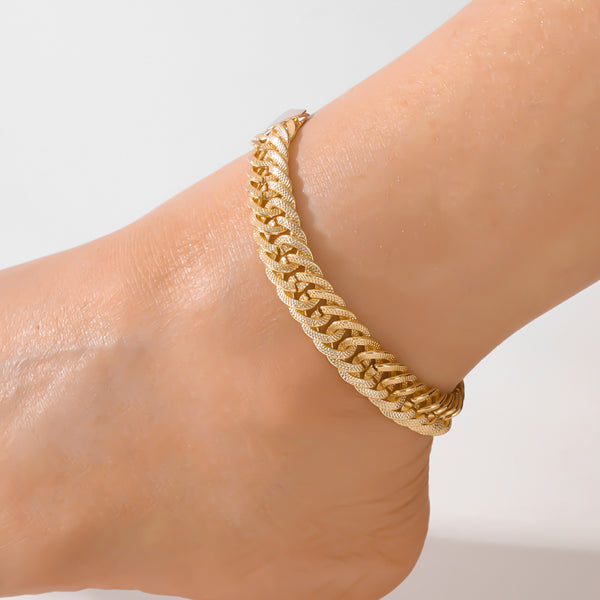 Luxury Ramadan Anklet Elegant Engraved Chain Foot Jewelry