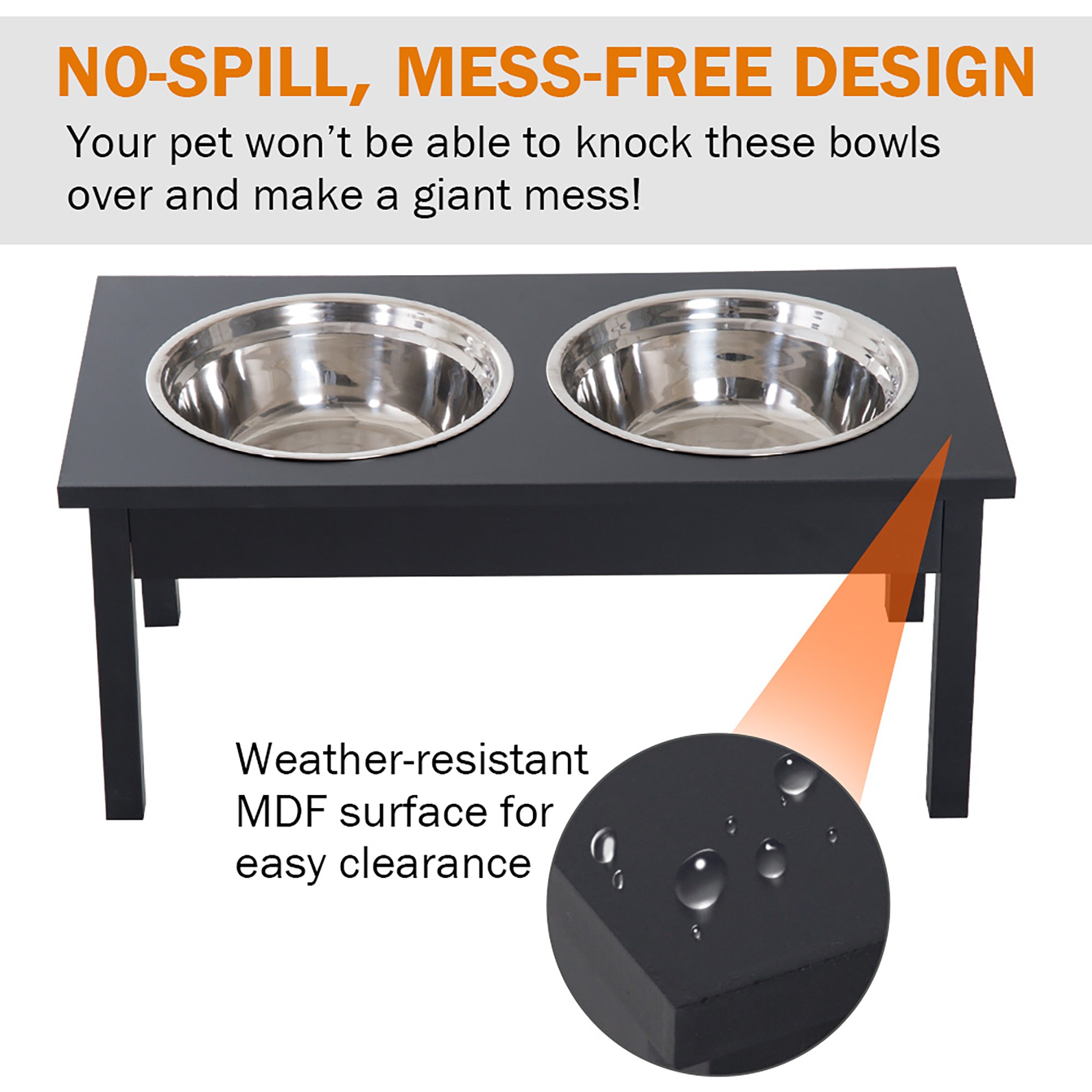 Wooden Elevated Dog Feeding Station Heavy Duty Pet Food Bowl Stand