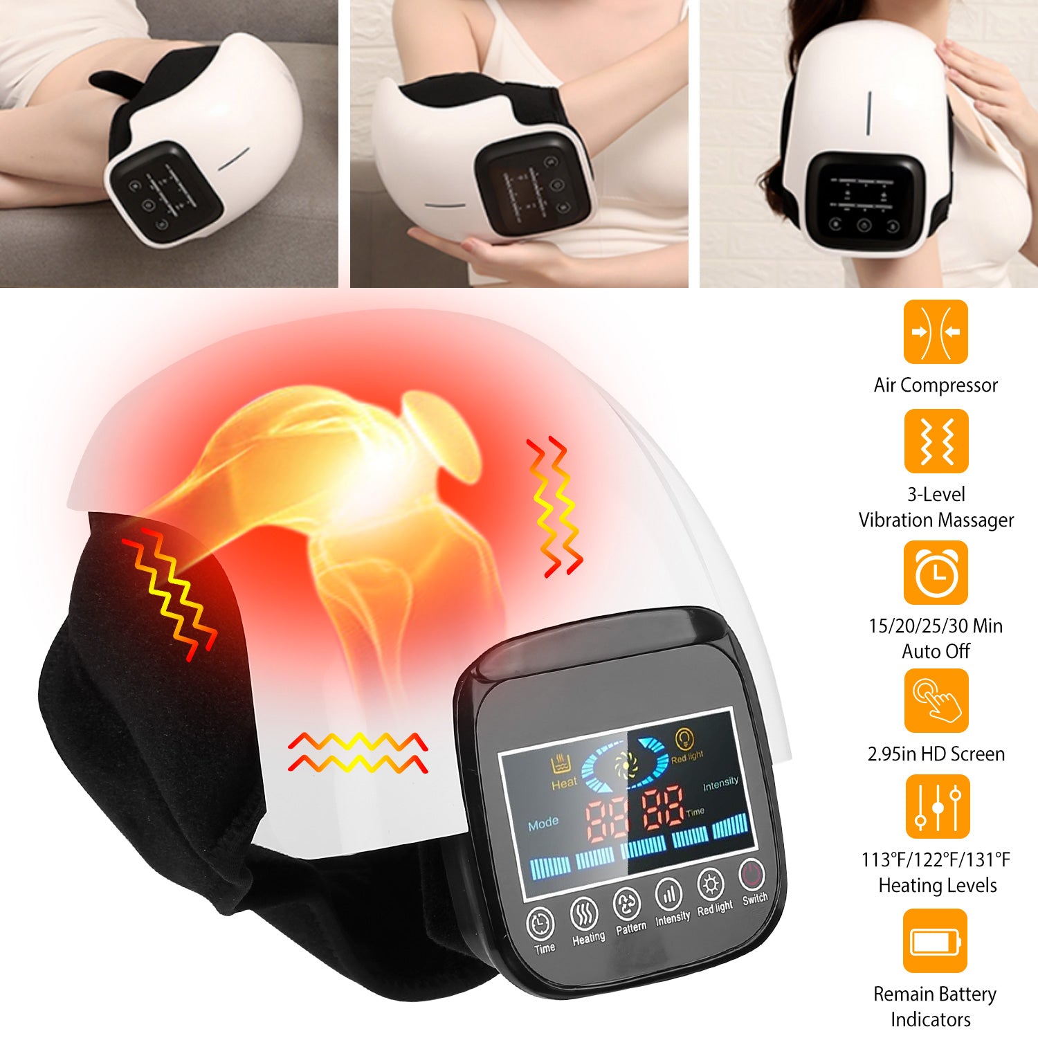 Advanced Knee Massager with Heat & Air Compression Pain Relief