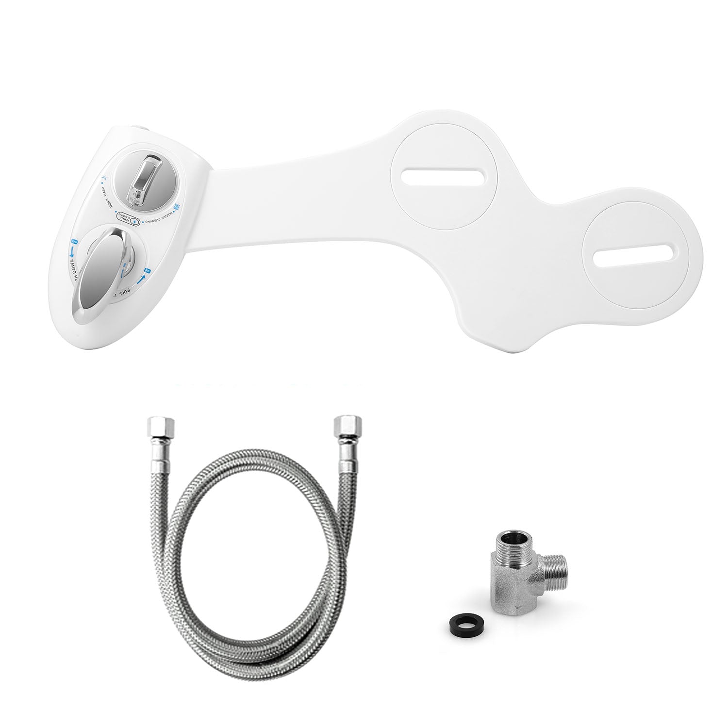 Cold Water Spray Bidet with Dual Nozzle Self Cleaning Toilet Seat Attachment