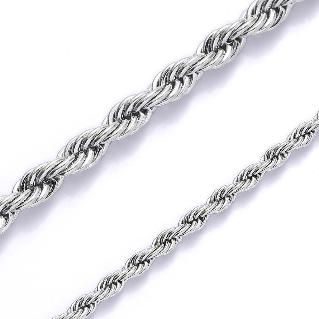 Premium Twist Chain Necklace Stainless Steel Durable Jewelry