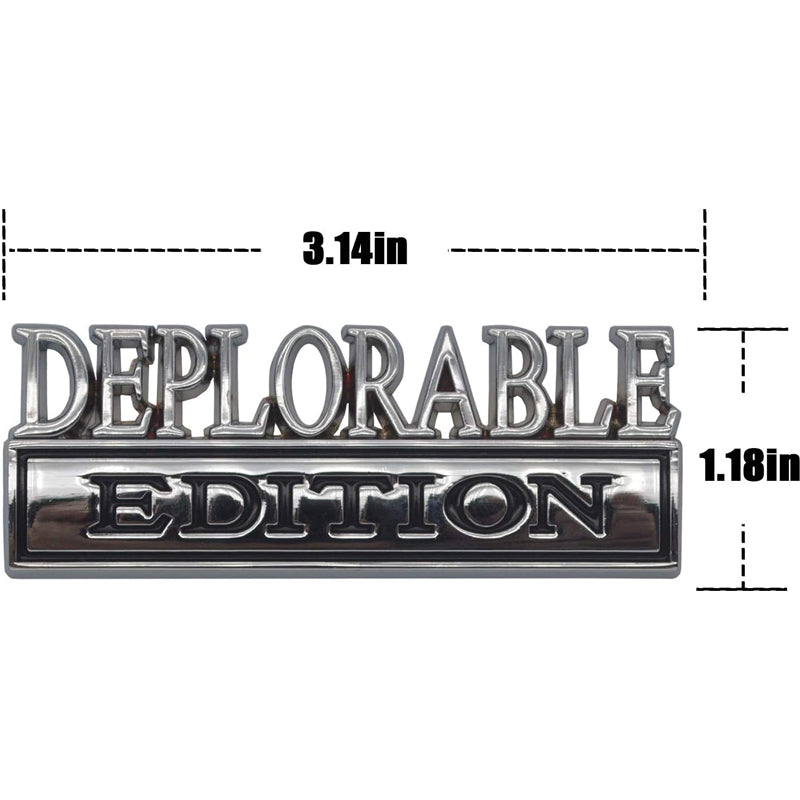 2PCS Deplorable Edition 3D Metal Car Emblem Badge Sticker