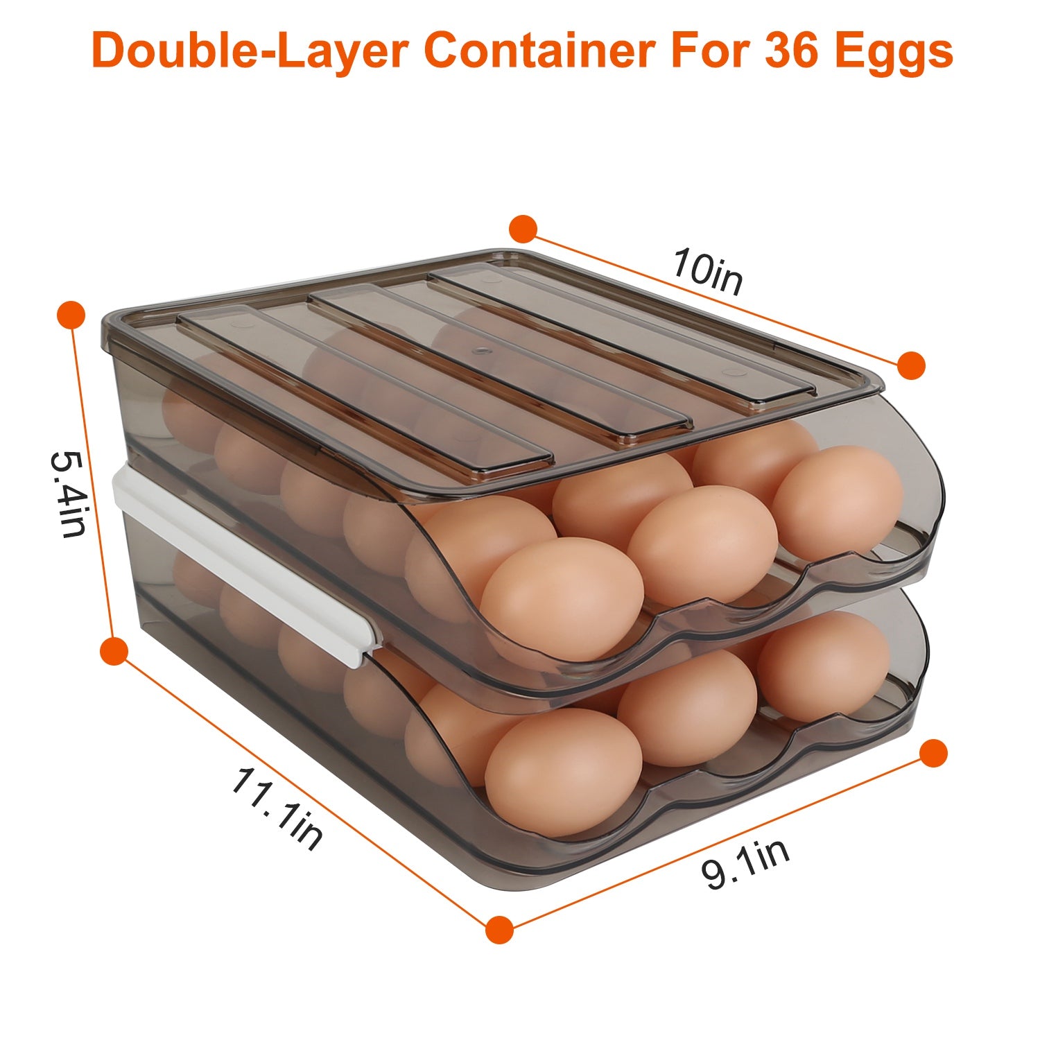 Double Layer Egg Container Holder 36 Eggs Rolling Organizer