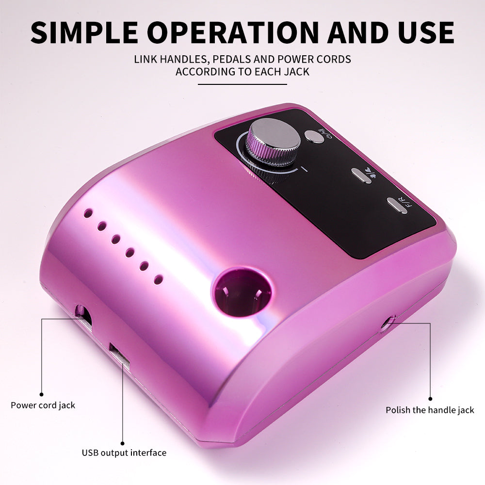 45000RPM Professional Electric Nail Drill with LCD Foot Control