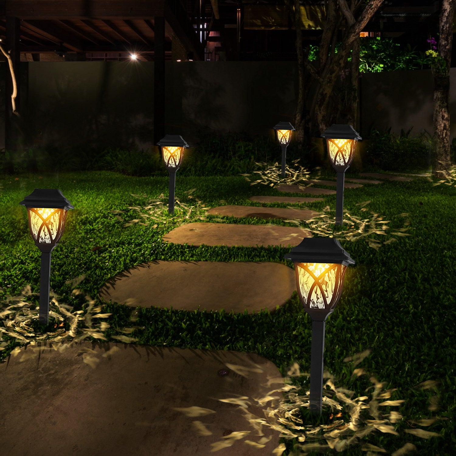 Elegant Solar Garden Stake Lights Waterproof Pathway Decor Glow