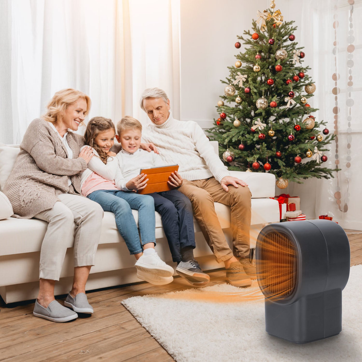 Portable Electric Space Heater 400W Mini Desktop Fan Heater
