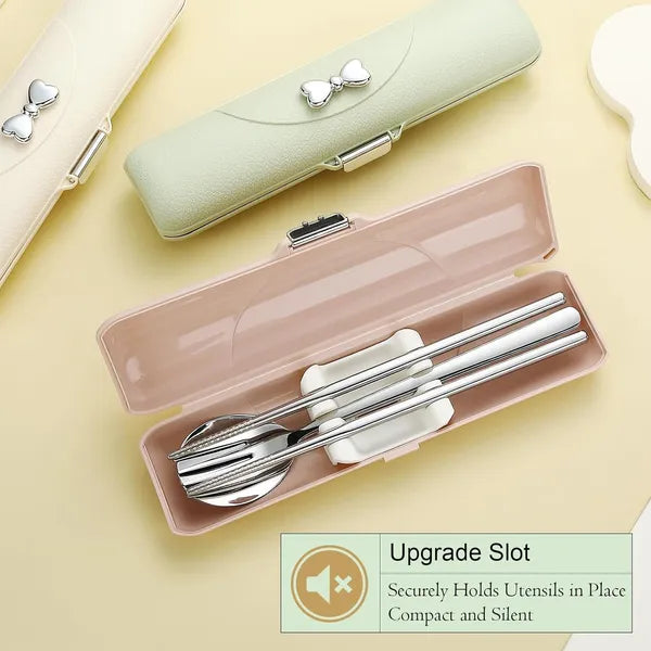 Travel Cutlery Set Stainless Steel Reusable Utensils Case