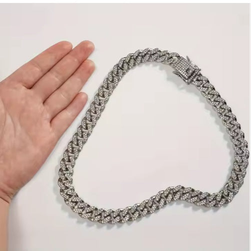 Luxury Diamond Dog Chain Collar Secure Alloy Pet Choker