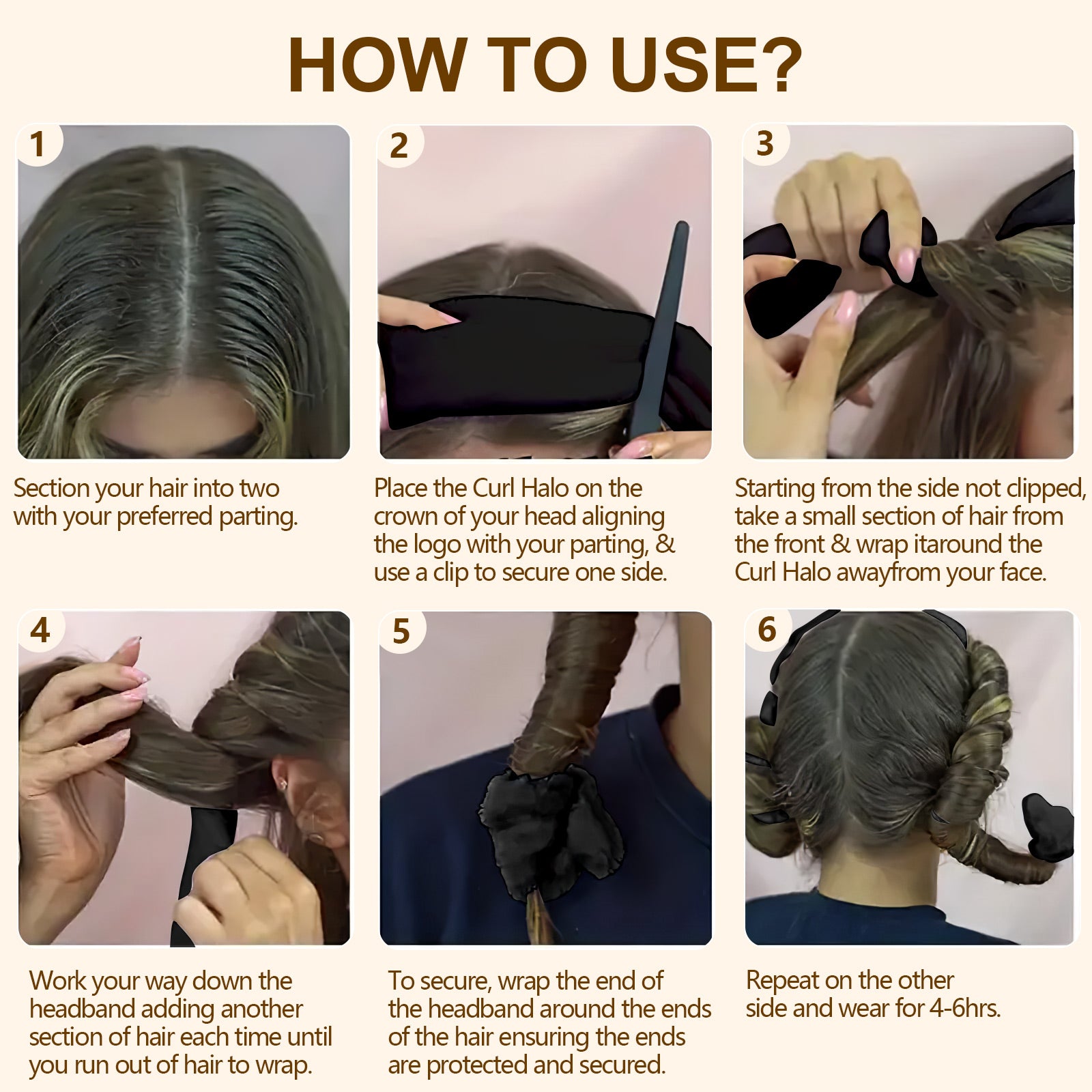 Satin Heatless Hair Curler Overnight Soft Wave Styling Rod Set