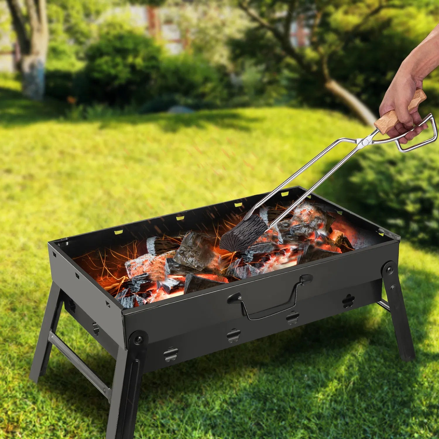 Portable Foldable Charcoal BBQ Grill for Camping