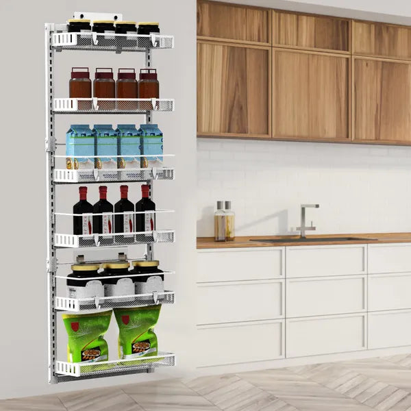 Over Door Pantry Organizer 6 Tier Carbon Steel Storage System