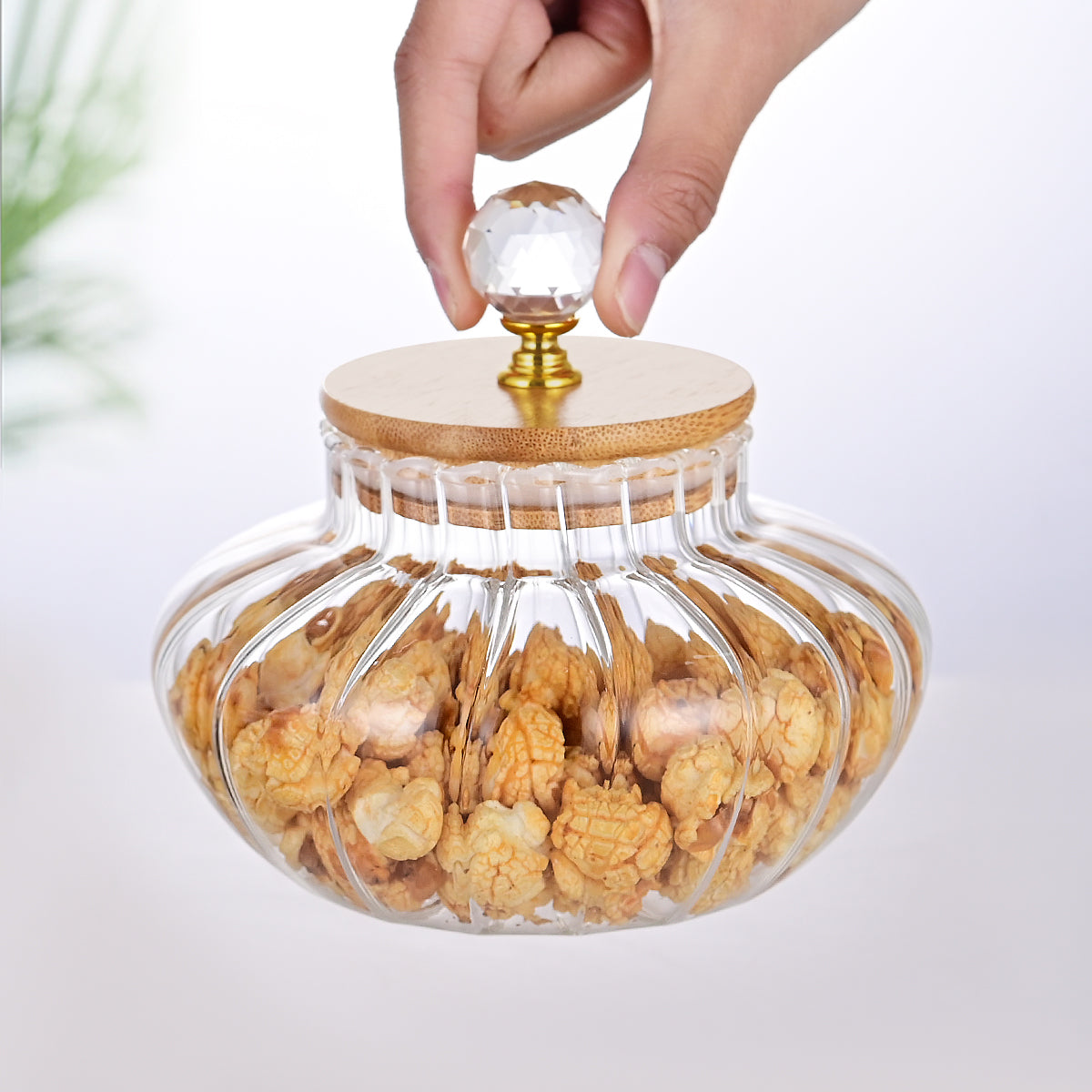 Borosilicate Glass Stripe Sealed Jar Coffee Storage Container
