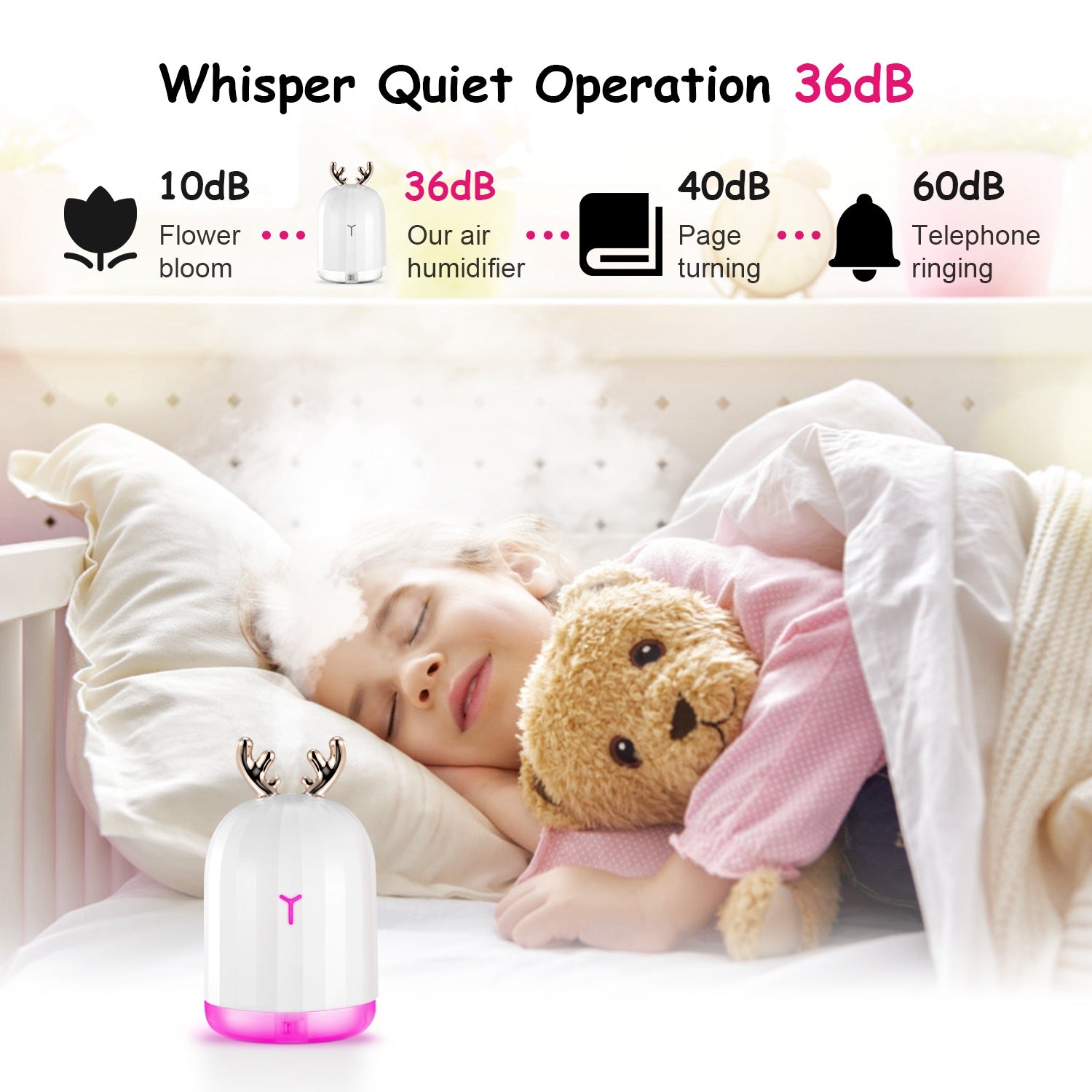Premium Cool Mist Humidifier Ultrasonic Diffuser LED Light