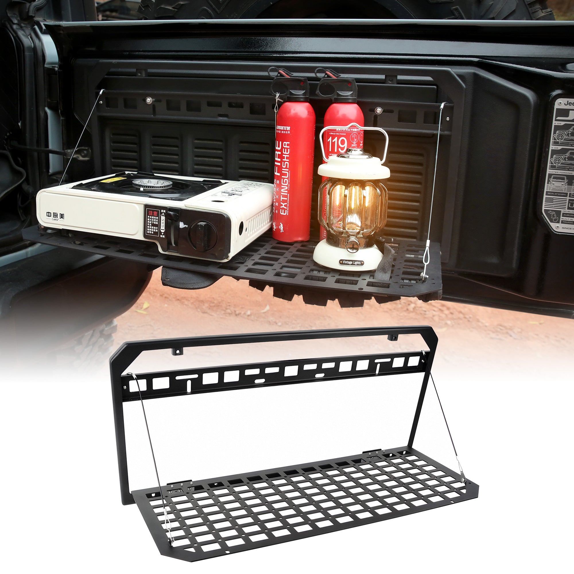 Tailgate Table for Jeep Wrangler JK JL 2007–2025 Foldable