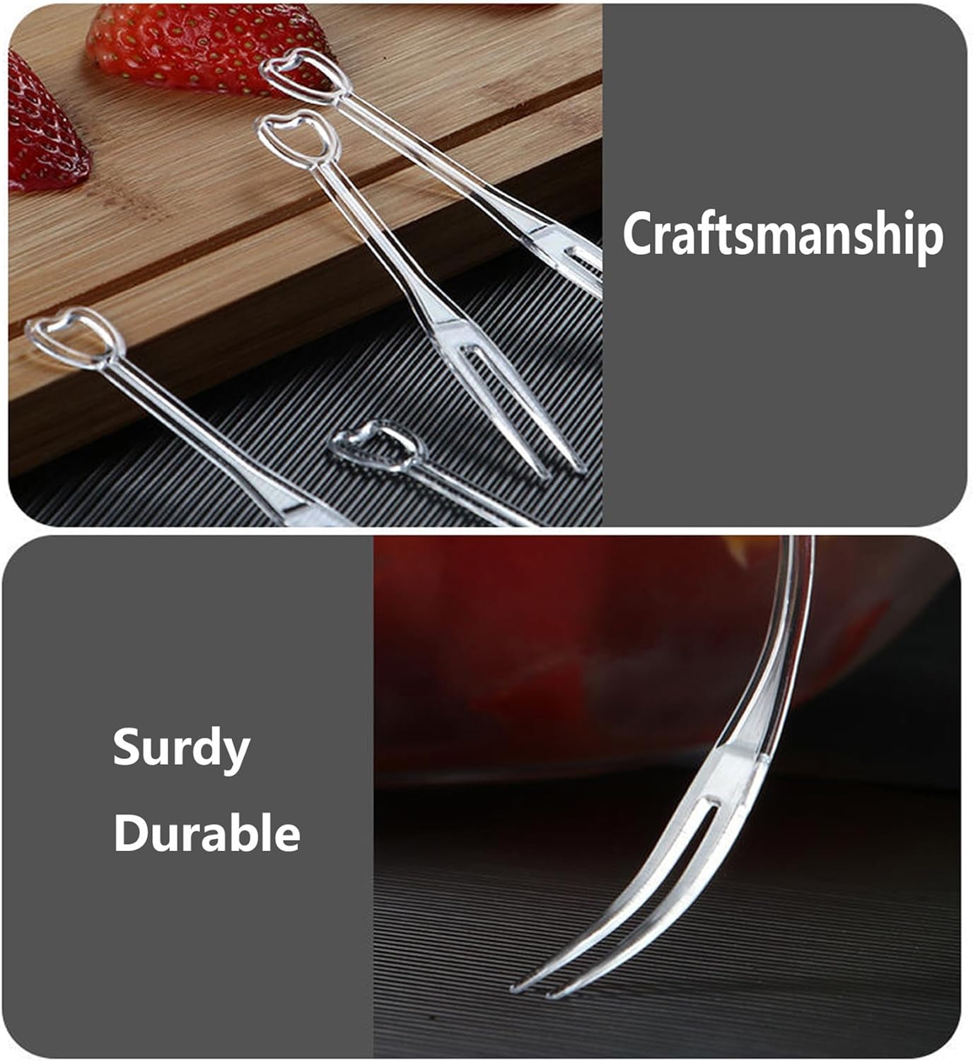 200pcs Disposable Mini Tasting Forks Plastic Appetizer Picks