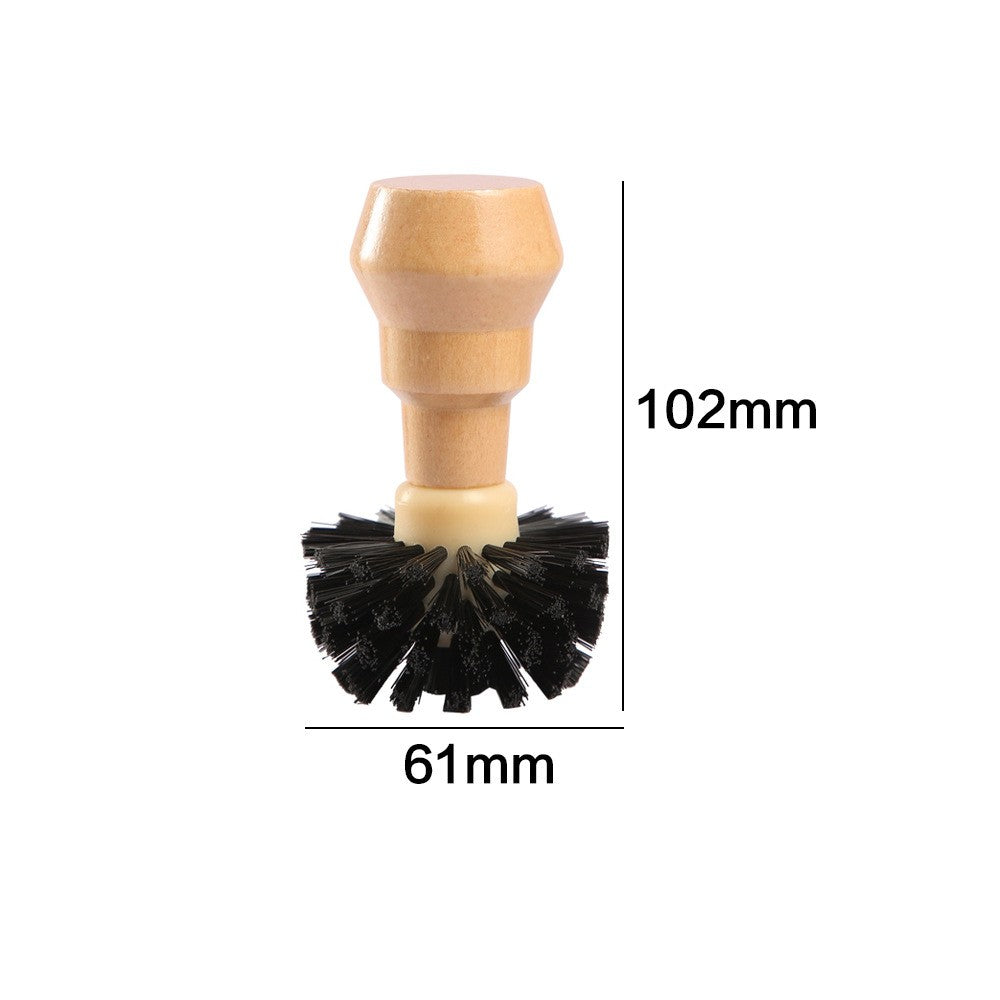 2pcs Coffee Machine Cleaning Brush Wooden Handle Nylon Bristles