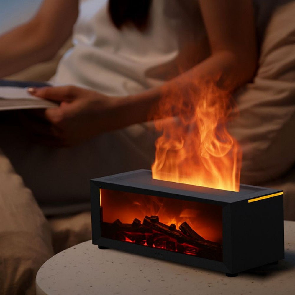 Fireplace Flame Aromatherapy Machine LED Diffuser Humidifier