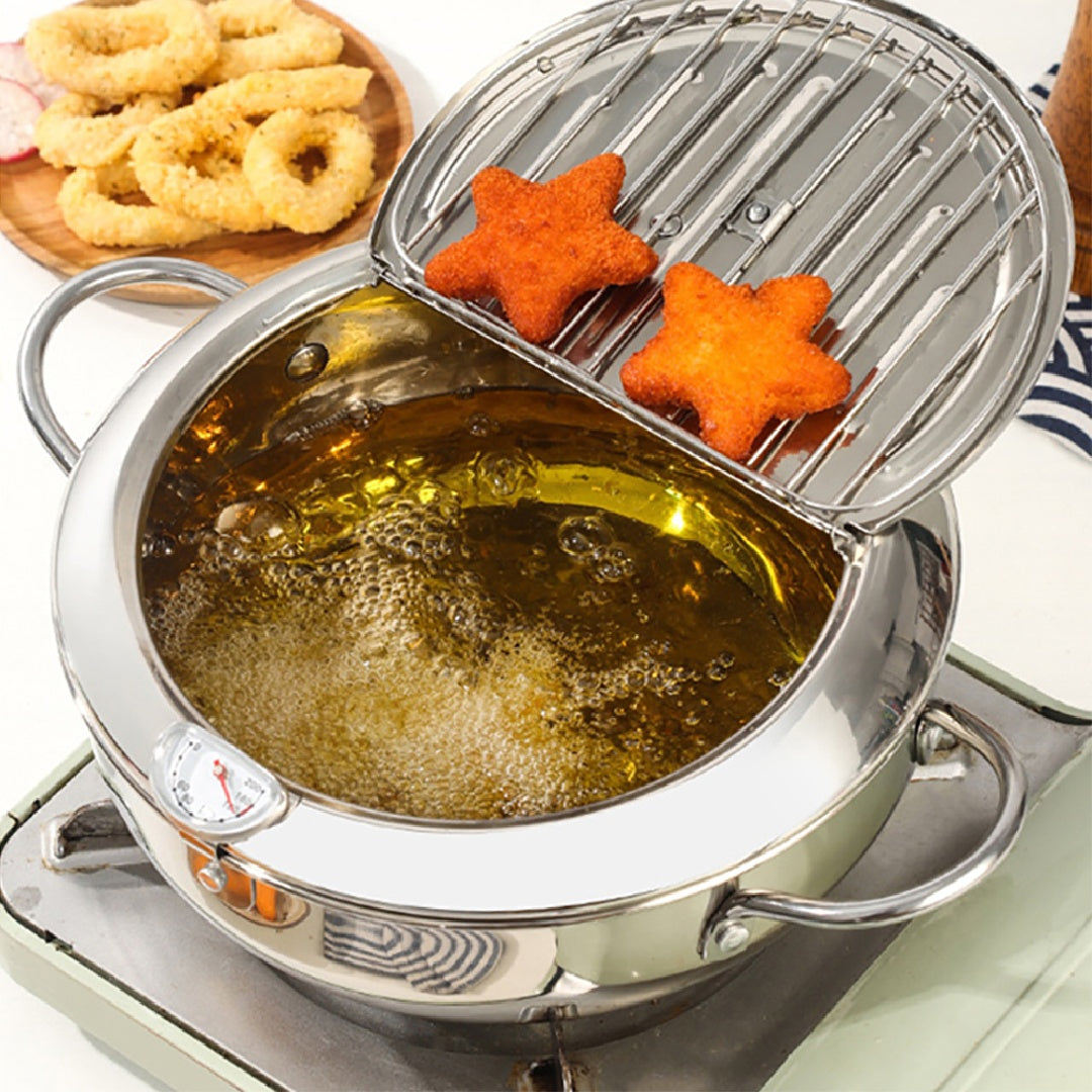 Stainless Steel Deep Fryer Pot with Temperature Control