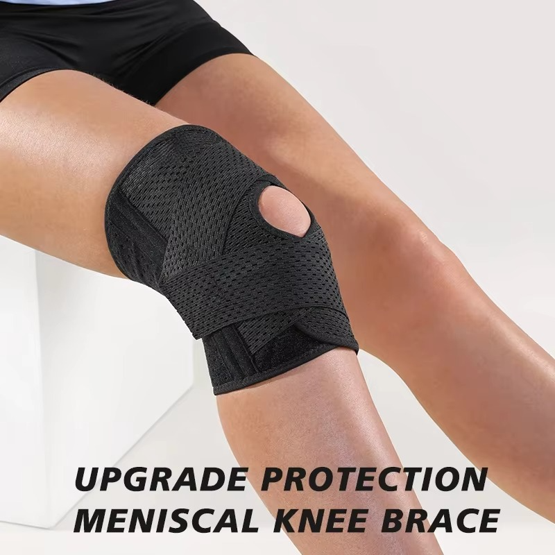 Knee Brace Compression Sleeve Joint Support Open Patella Stabilizer Wrap