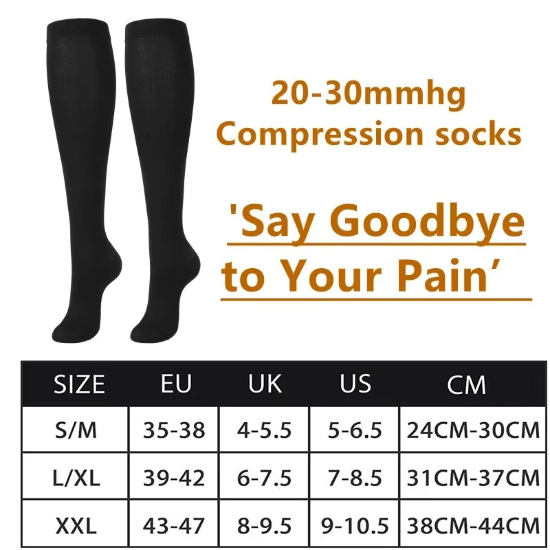 Compression Socks Stockings For Mens and Womens Knee High Medical Relief