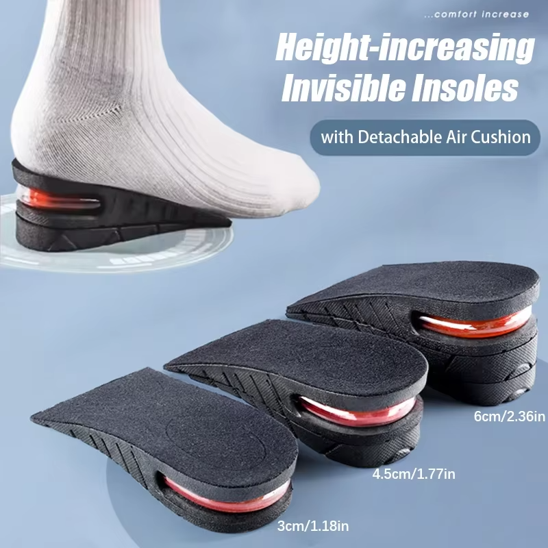 Men Women Invisible Height Increase Insoles Heel Lift Taller Shoe Inserts Pad