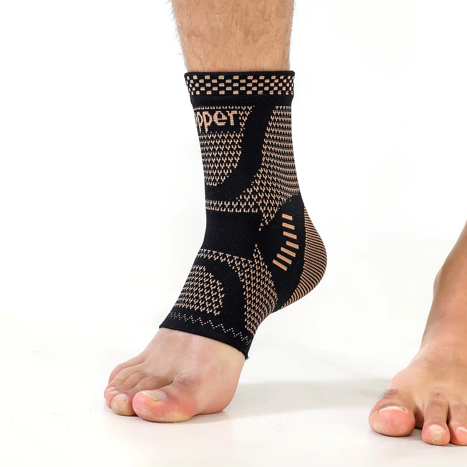Copper Ankle Support Brace Compression Sleeve Socks Elastic Foot Pain Relief 1pc