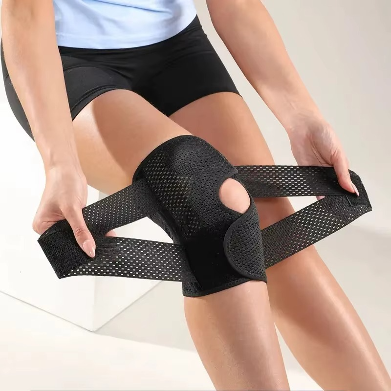 Knee Brace Compression Sleeve Joint Support Open Patella Stabilizer Wrap