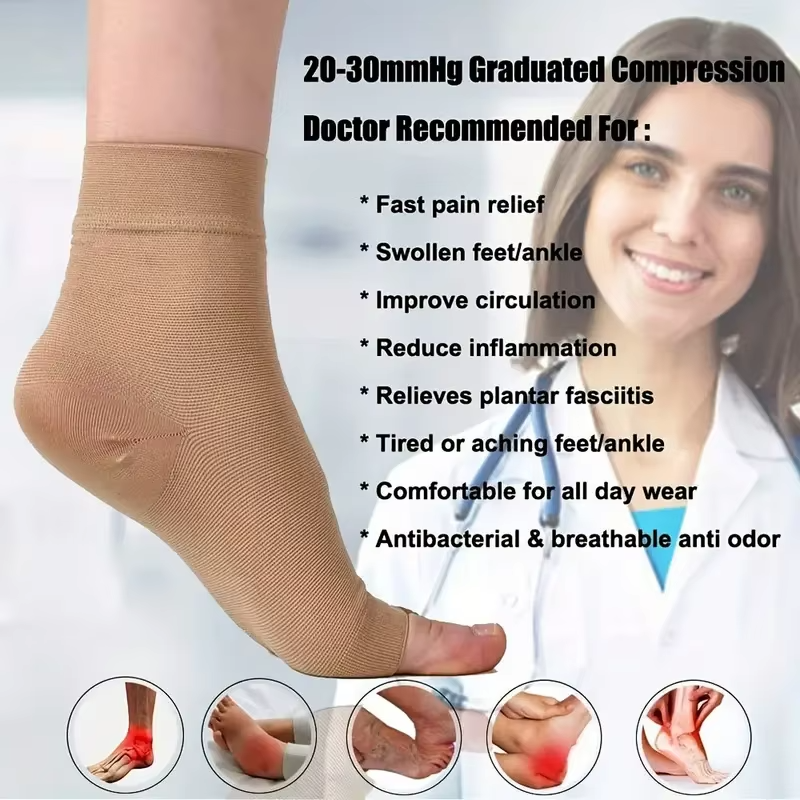 Compression Socks Foot Pain Relief Ankle Support Sleeve Brace Plantar Fasciitis