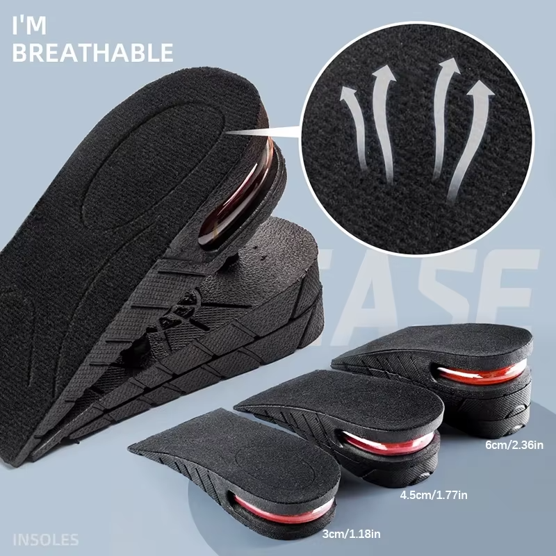Men Women Invisible Height Increase Insoles Heel Lift Taller Shoe Inserts Pad