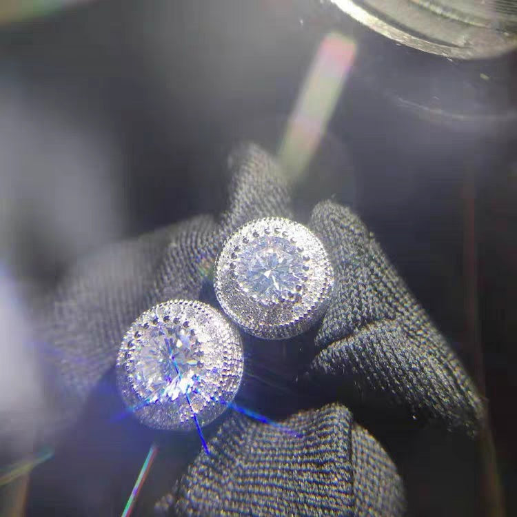 Luxury Zircon Stud Earrings Unisex Hip Hop Wedding Style