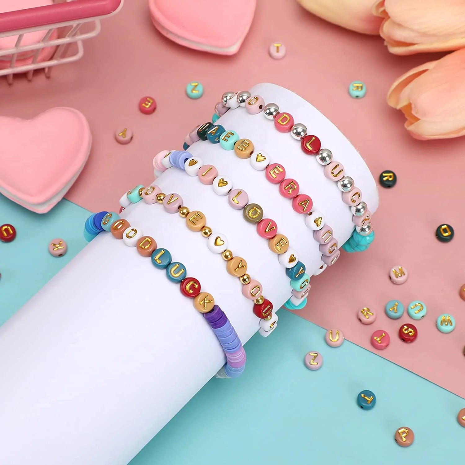 Premium Colorful Alphabet Beads Kit 1900pcs DIY Jewelry Set