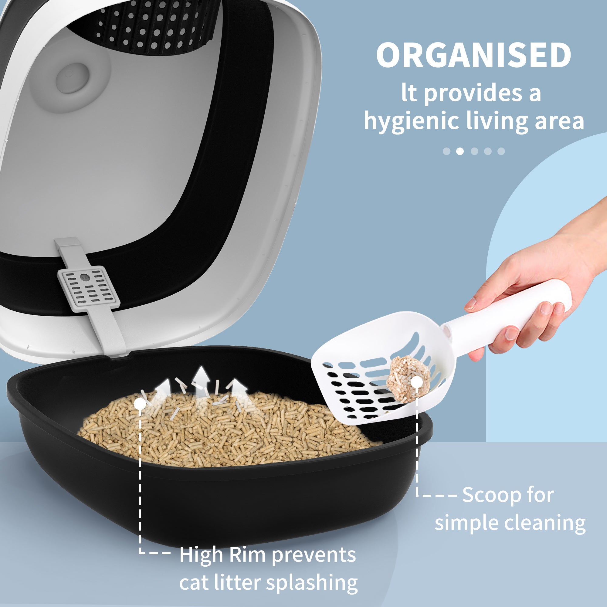 Ultimate Dome Covered Cat Litter Box with Lid Odor Control