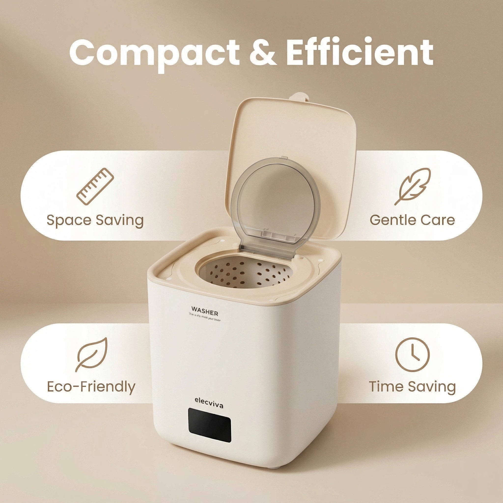 Smart Mini Washing Machine with Dryer Compact Portable Washer