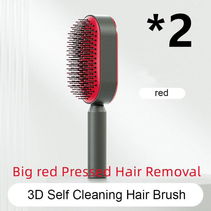 Self Cleaning Hair Brush with Scalp Massage & Detangling