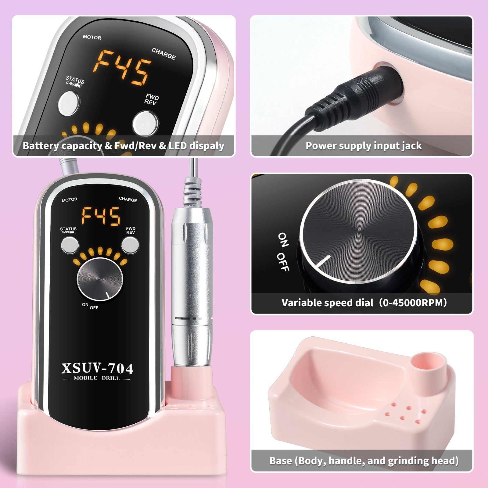 40000 RPM Rechargeable Electric Nail Drill