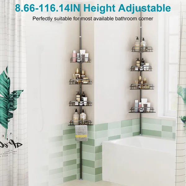 Rust Resistant Corner Shower Caddy with Adjustable Shelves