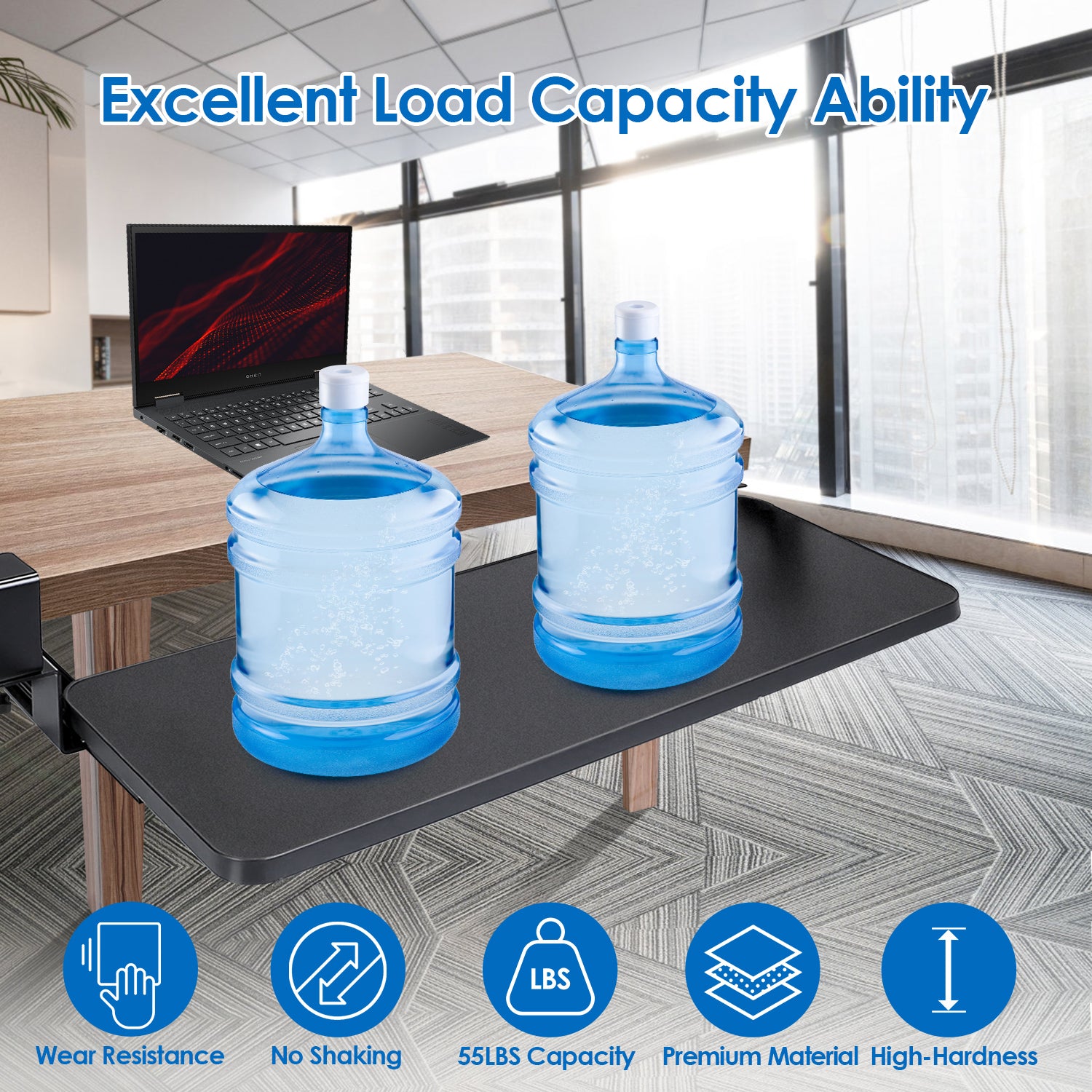 Under Desk Keyboard Tray Retractable Slide Out Drawer Clamp