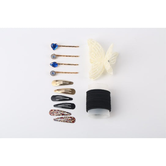 Stylish Leather Hair Clip Set 4Pc Elegant Strong Hold Accessories