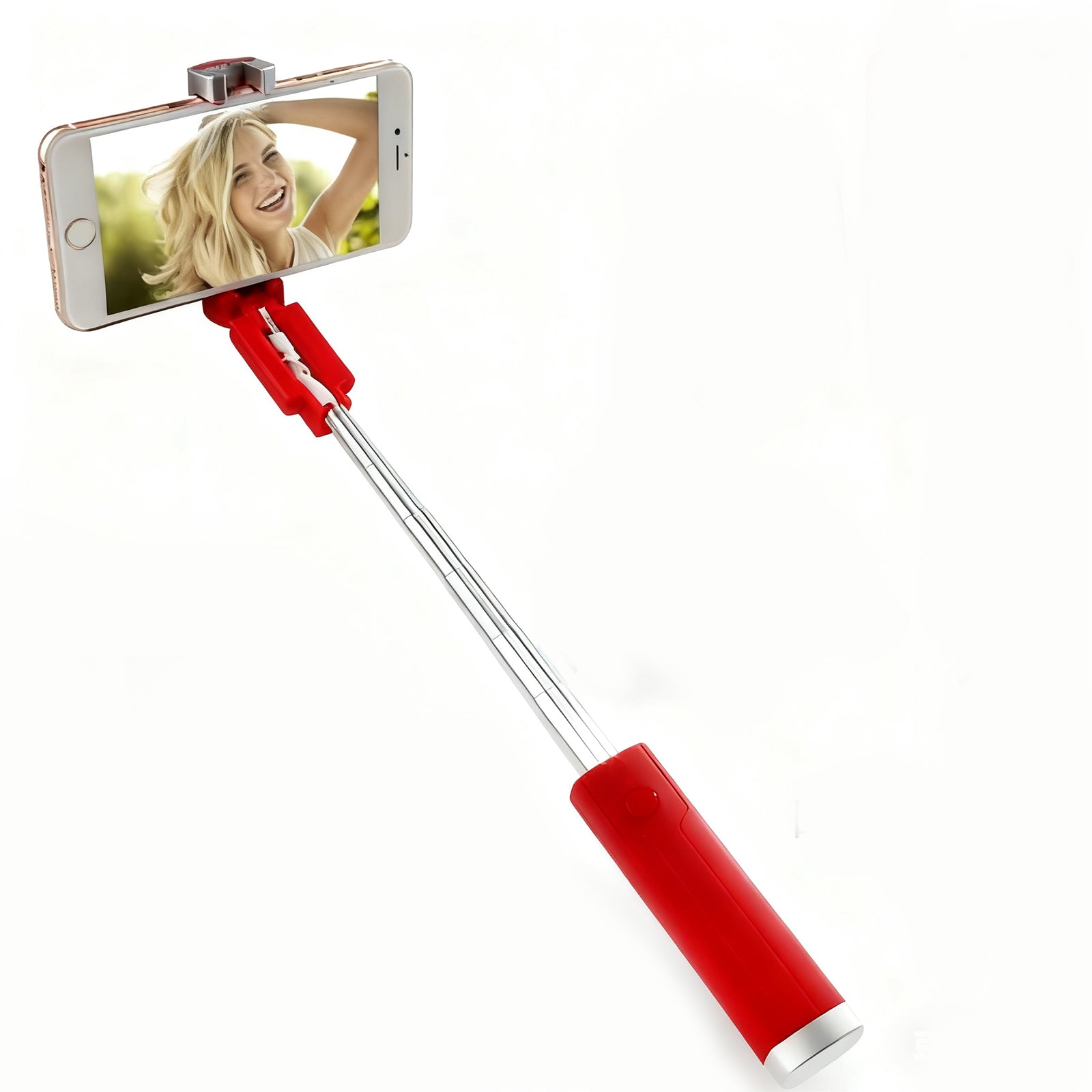 Lipstick Selfie Stick Compact Mini Tripod with Remote Red