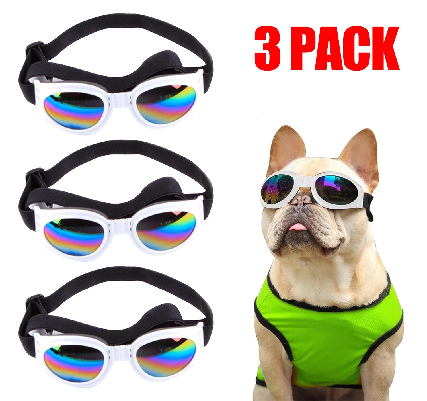 Pet Sunglasses Goggles for Dogs & Cats with UV Protection Strap