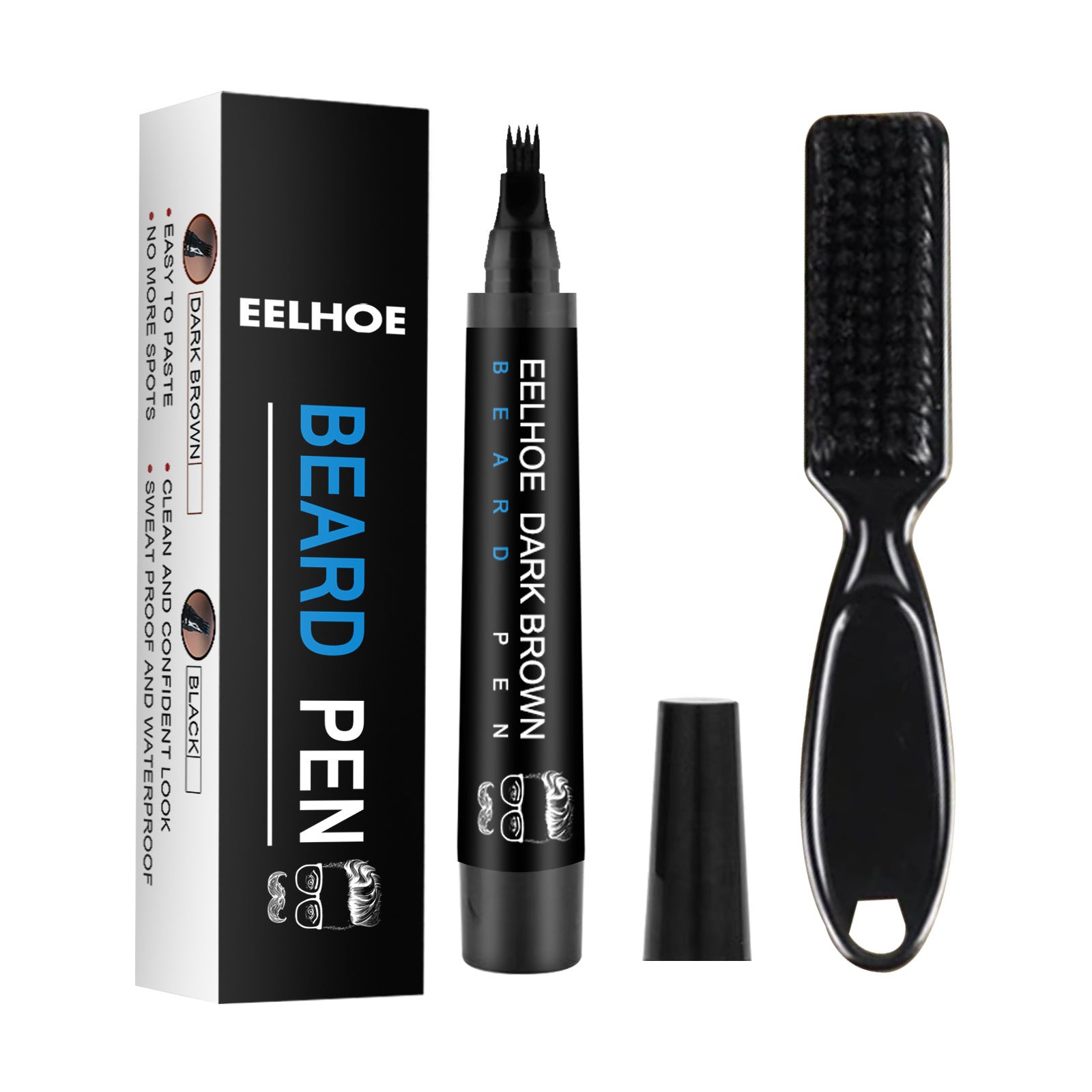 Waterproof Beard Filler Pen with Brush for Natural Beard Touch Up
