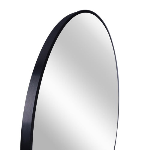 Elegant 16 Inch Black Round Bathroom Mirror Modern Wall Decor