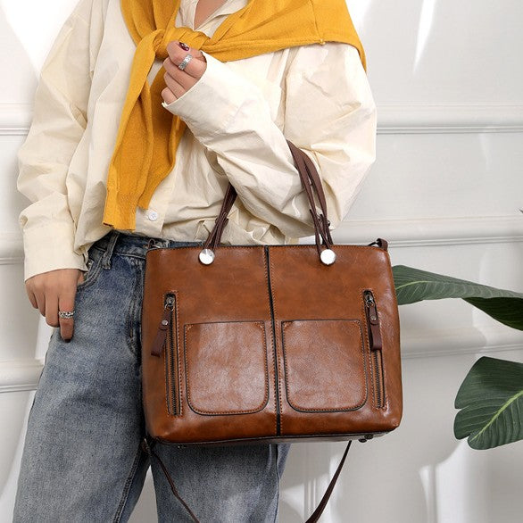 Retro Large Capacity Handbags Simple Womens Crossbody Shoulder Bags